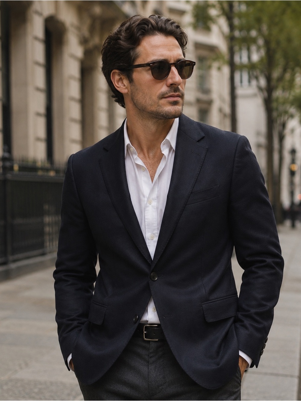 Saks Fifth Avenue Black 100% Cashmere Blazer Sport Coat 42R Slim Fit Black